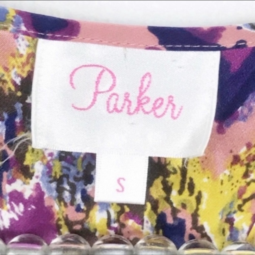 Parker Size Small Silk Ruffle Racerback Mini Dress‎ - Picture 4 of 6